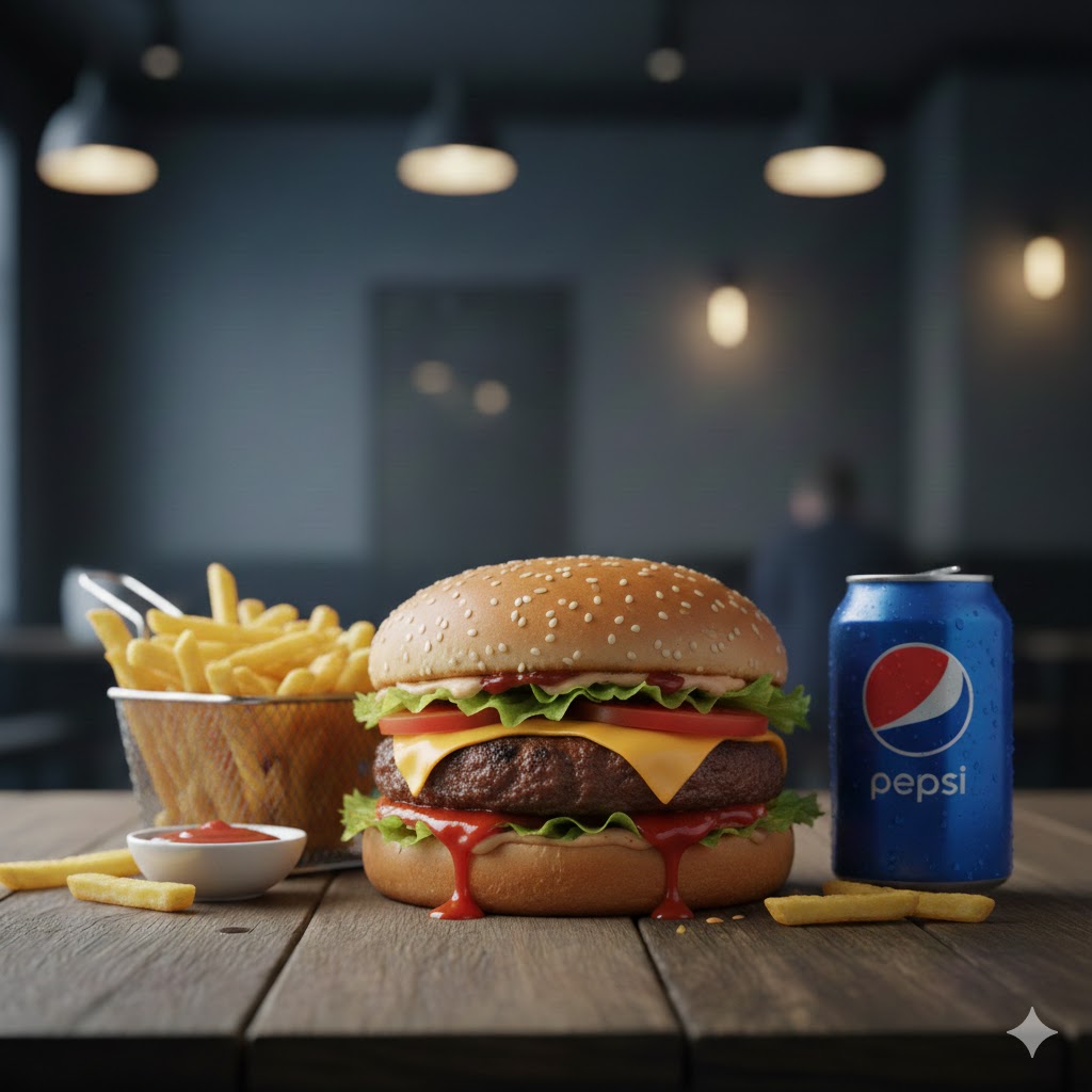 ALİVYA ACI BURGER MENÜ +PEPSİ